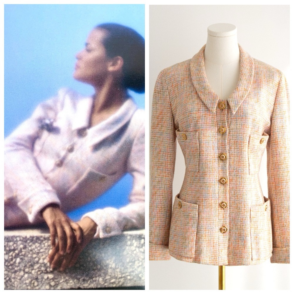 Chanel Vintage Cruise 1994 Multicolor Pastel Pink Orange 94C Tweed Jacket - Picture 1 of 16